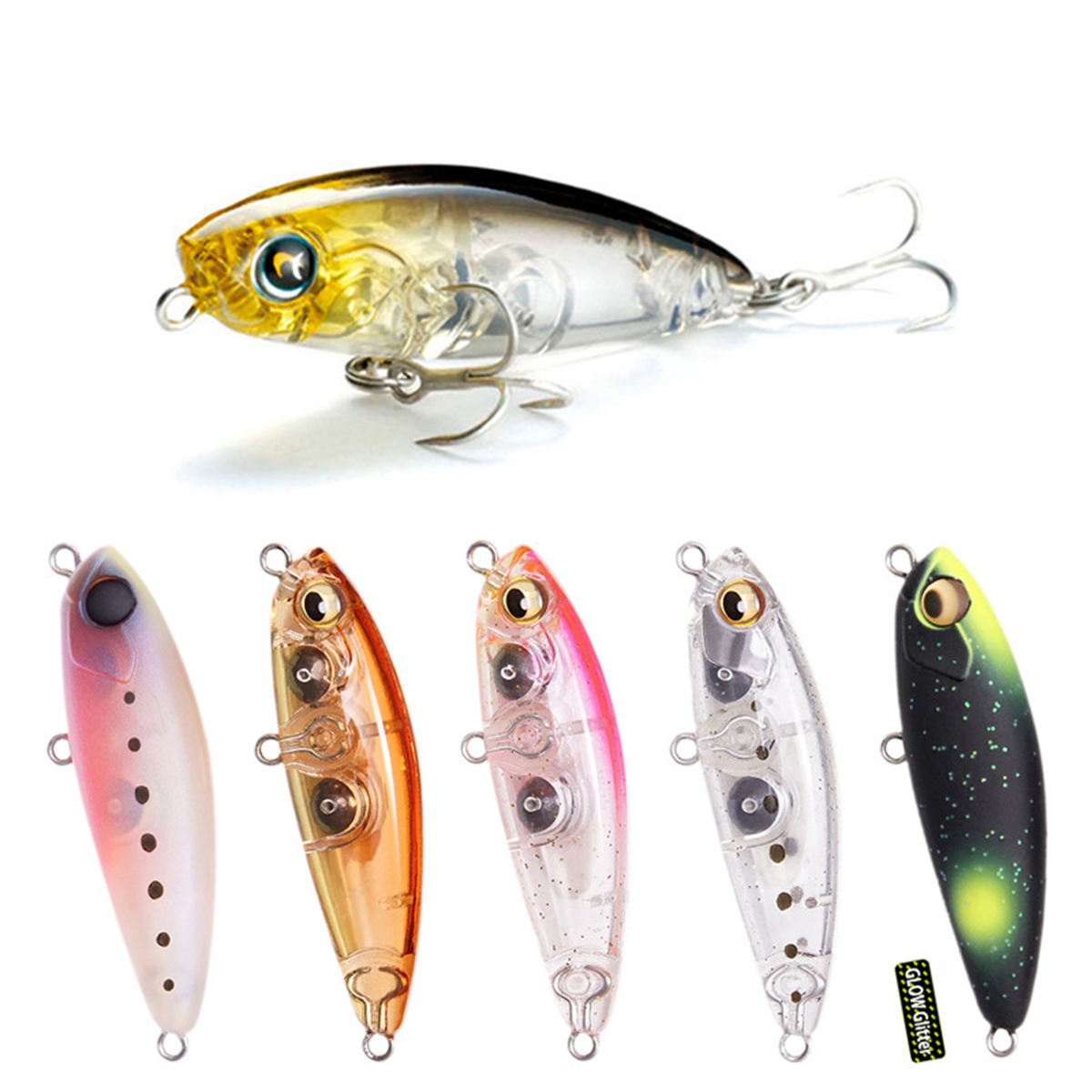 Fishing Lure Jerkbait - 4.3 センチメートル 4.1 グラム釣りルアーミニマイクロペンシルワブラールアーシンキングルアージャークベイト人工ハード餌カルターアルバーナスナマズ餌