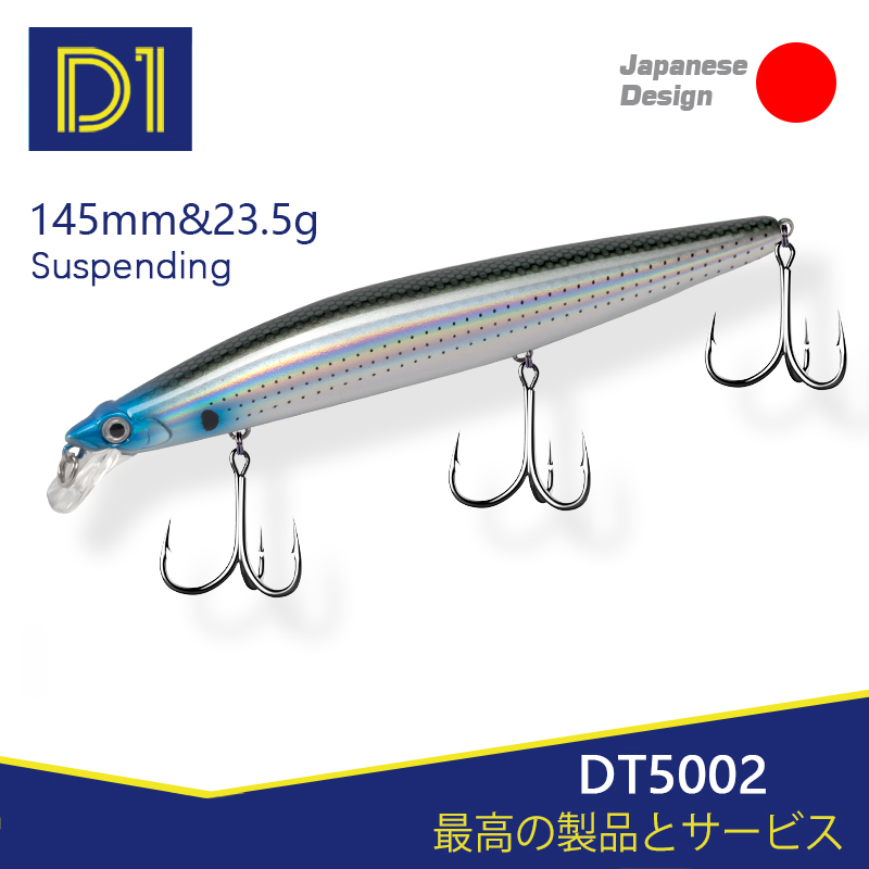 Fishing Lure Buzzbait - D1フローティング中断ミノー釣りルアー餌145ミリメートル/120ミリメートルXM-140N artifcial wobblersため低音マグロヒラメDT5002