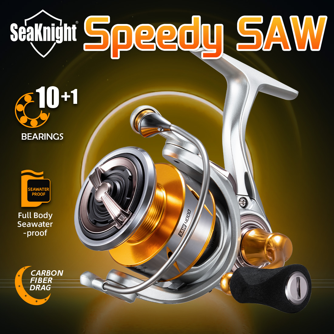 Daiwa Reel Bg - SeaKnightブランド スピーディーソー 海水釣りスピニングリール 10+1BB 全身耐海水リール カーボンファイバードラグ