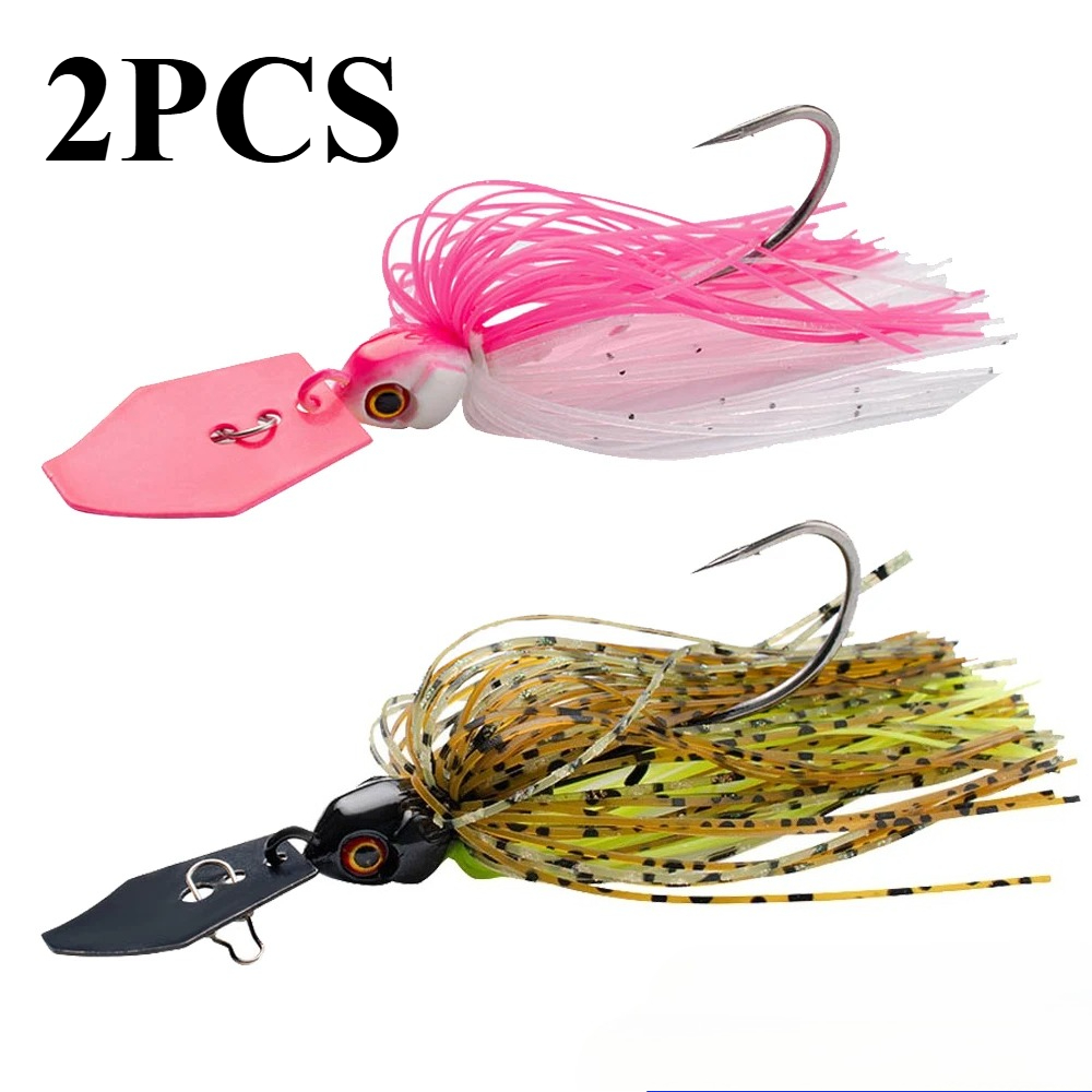 Fishing Lure Blade Bait - 2個入りスピナーベイト 7g/9g/12g/14g/21g 釣りルアーキット ペスカ チャターベイト ウィードレス