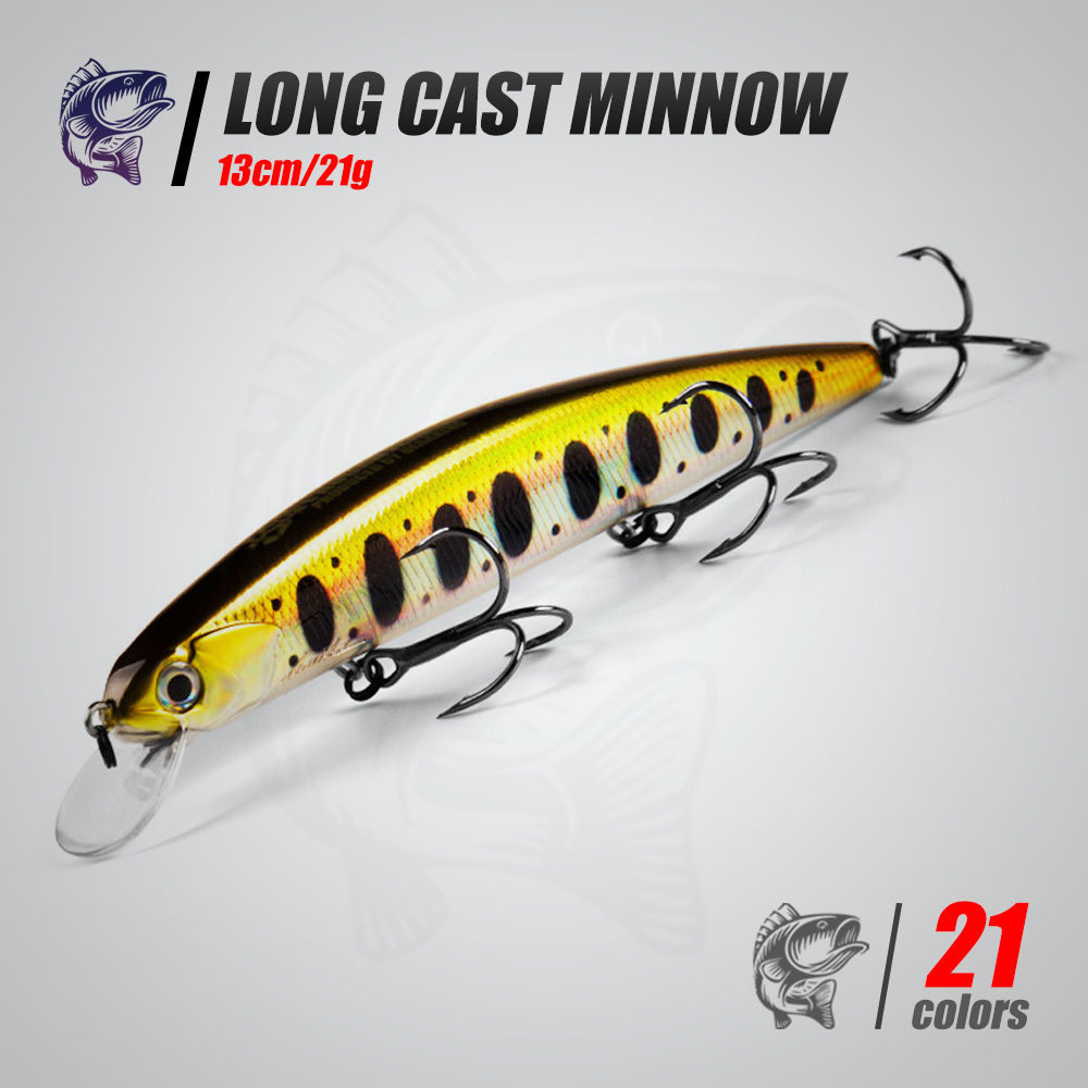 Fishing Lure Jerkbait - 1 個 13 センチメートル/21 グラムロングキャストサスペンドミノートップウォータールアージャークベイトハードベイトスリムボディワブラークランクベイトトラウトバス用